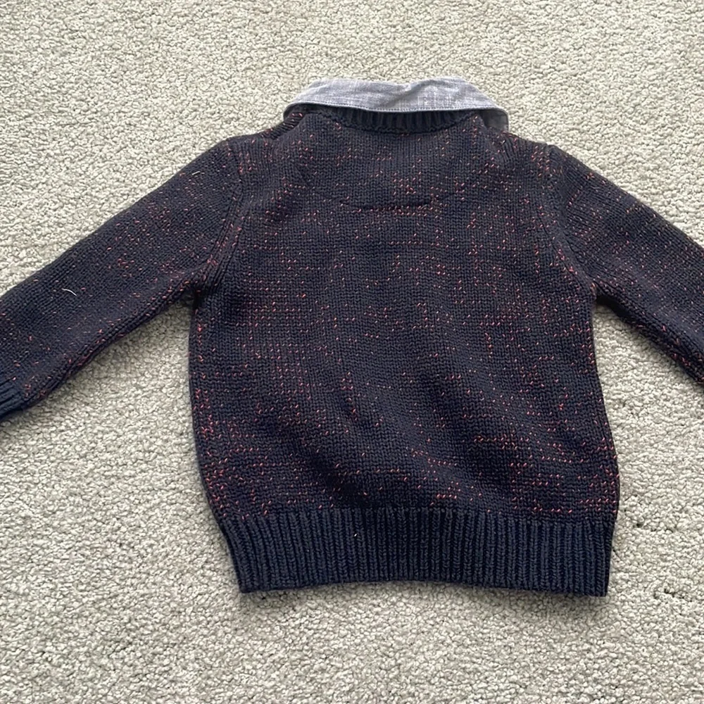 2T Oshkosh sweater with mock layered collar shirt